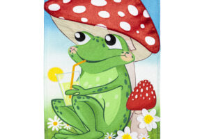 FROG UNDER MUSHROOM [APPLIQUE GARDEN FLAG]