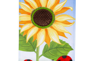 SUNFLOWER & LADYBUG [BURLAP GARDEN FLAG]