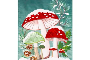 WOODLAND WINTER MUSHROOM [SEMI-APPLIQUE HOUSE BANNER]