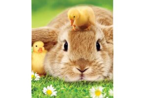 BUNNY AND DUCKLING [LUSTRE GARDEN FLAG]