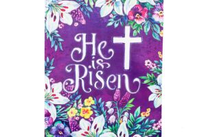 SPRING FLOWERS EASTER CROSS [SATIN GARDEN FLAG]