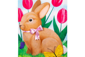 TULIPS AND BUNNY FRIEND [APPLIQUE]