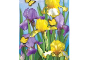 IRISES IN SPRING [SATIN HOUSE BANNER]