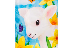 LAMB IN DAFFODIL FIELD [APPLIQUE HOUSE BANNER]