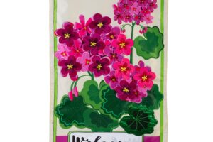 PINK GERANIUMS [APPLIQUE HOUSE BANNER]