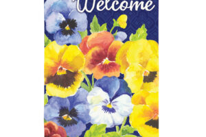 WELCOME PANSIES [SATIN HOUSE BANNER]
