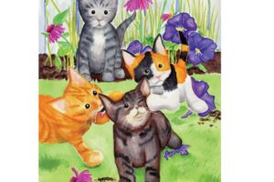 KITTEN FLOWERBED [SATIN HOUSE BANNER]