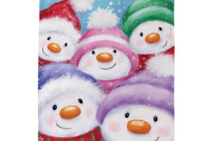 SNOWMAN FAMILY [SATIN HOUSE FLAGS]