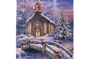 VIBRANT WINTER CHURCH [SATIN HOUSE BANNER]