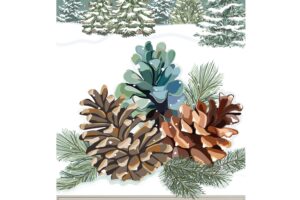 WINTER PINECONES [APPLIQUE HOUSE FLAGS]