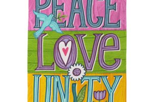 PEACE LOVE UNITY [SATIN GARDEN FLAG]