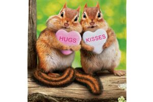 VALENTINE CHIPMUNKS [SATIN HOUSE FLAGS]
