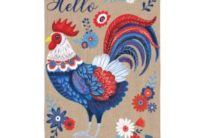 RWB ROOSTER [BURLAP HOUSE FLAG]