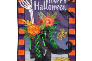 HAPPY HALLOWEEN WITCHES BOOTS [APPLIQUE HOUSE BANNER]