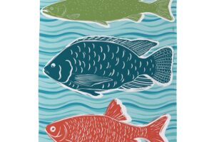 WAVE OF FISH [SATIN HOUSE FLAGS]